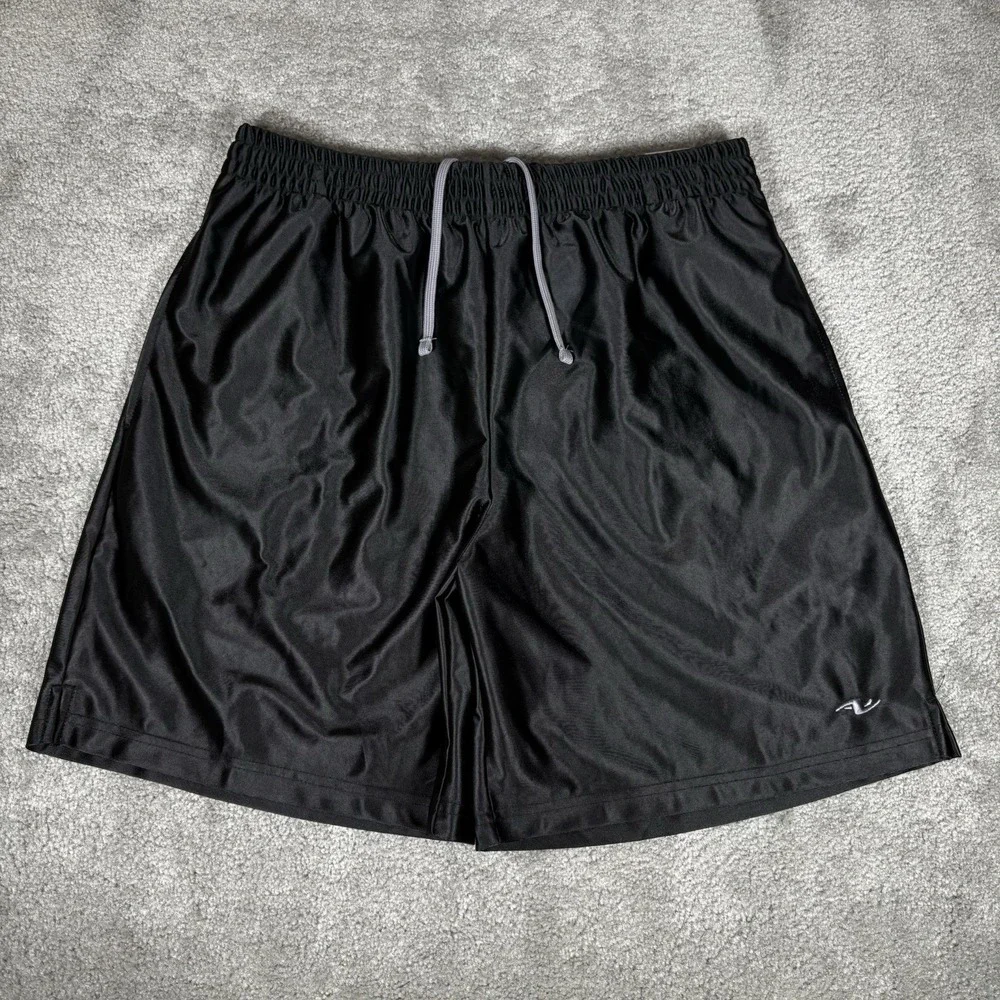 Vintage Athletic Works Shorts Mens XL White Dazzle Shiny Silky Athletic Gym NWT